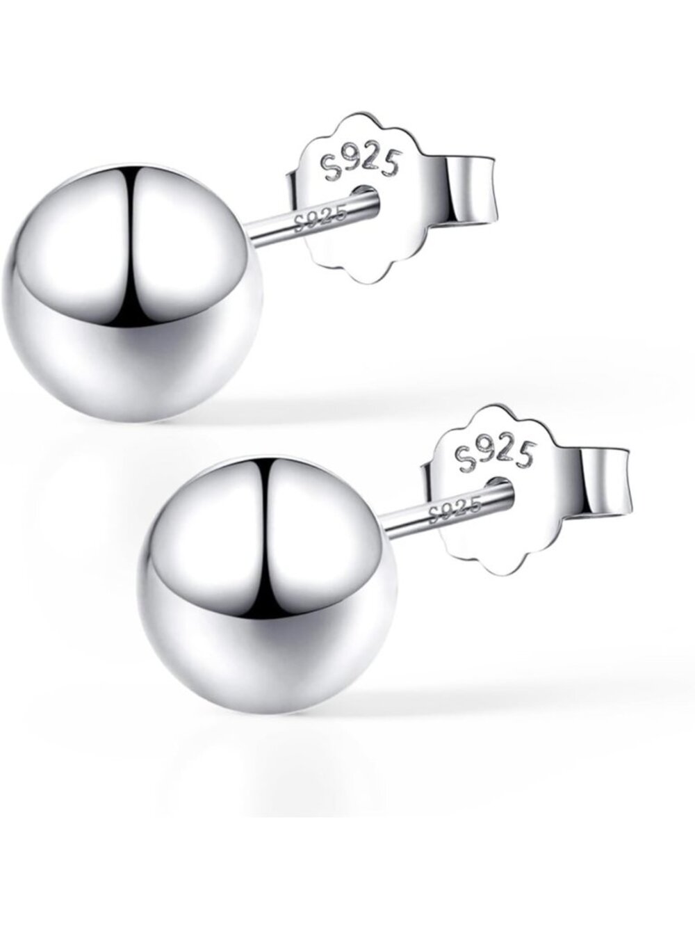 Classic Round Ball Stud Earrings 3-10mm in 925 Sterling Silver - Timeless